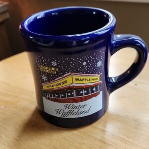 Winter Waffeland Blue Ceramic Coffee Mug